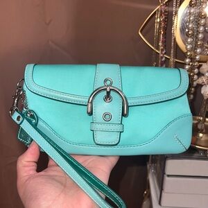 Coach Soho Turquoise Wristlet